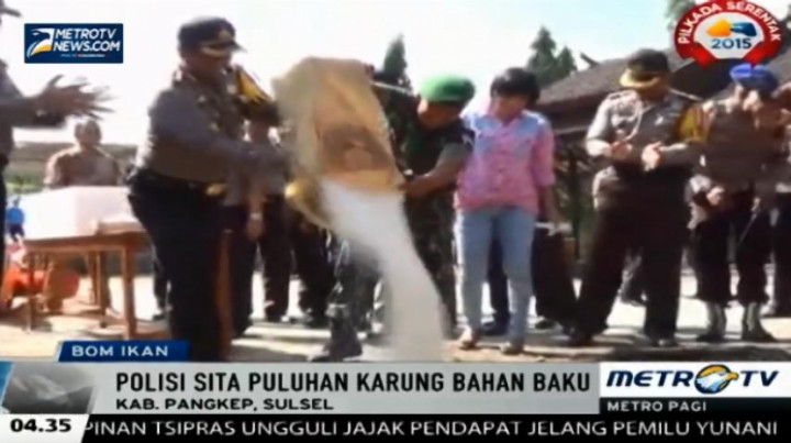 Puluhan Karung Bahan Peledak Pembuatan Bom ikan Dimusnahkan