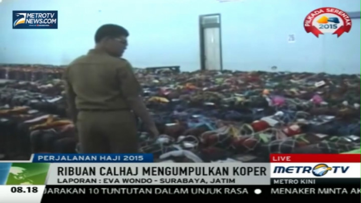 Jelang Keberangkatan, Ribuan Calhaj di Mojokerto Kumpulkan Koper ke Kemenag
