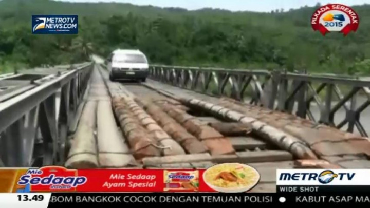 Jembatan Lintas Kabupaten di Nias Rusak Parah
