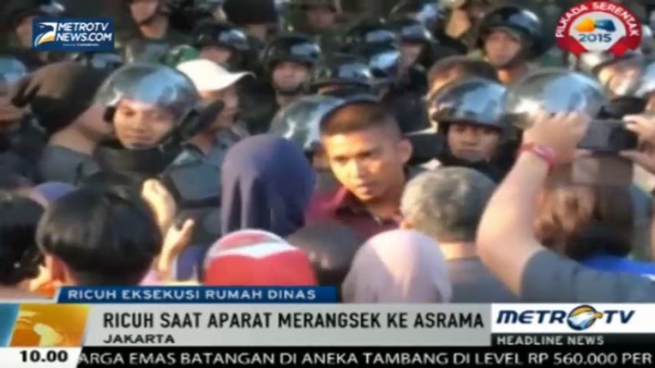 Kericuhan Mewarnai Eksekusi Rumah Dinas Asrama Dam Intel Cibubur