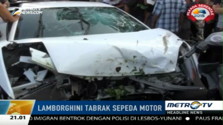 Lamborghini Ngebut Tabrak Motor di Kelapa Gading 