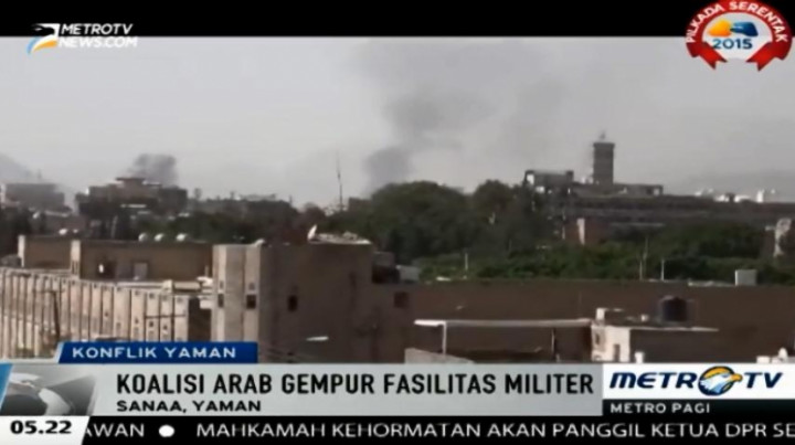 Pesawat Koalisi Gempur Fasilitas Angkatan Perang Yaman di Sanaa