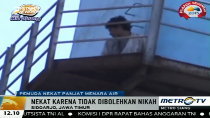 Tak Direstui Menikah, Pemuda di Sidoarjo Nekat Panjat Menara