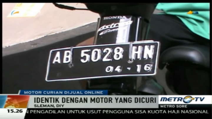 Seorang Pria Ditangkap Usai Jual Motor Curian via Online