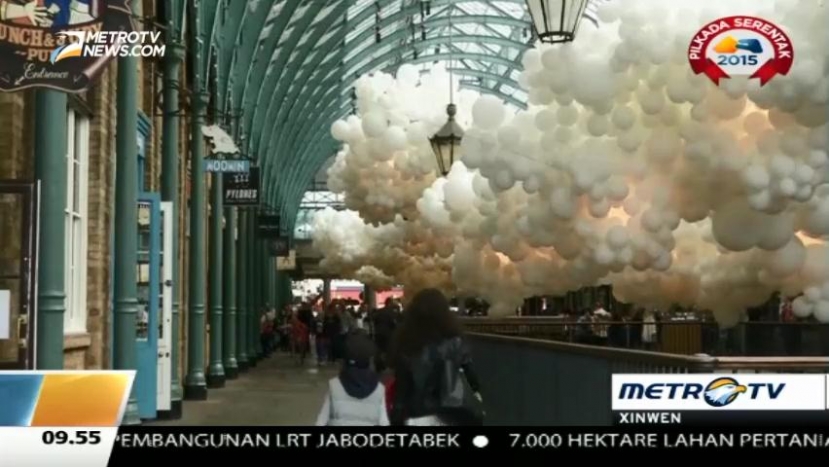 Wow, 100 Ribu Balon Putih Hiasi Langit Pusat Kota London 