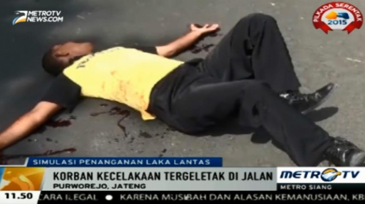 Satlantas Polres Purworejo Gelar Simulasi Penanganan Lakalantas