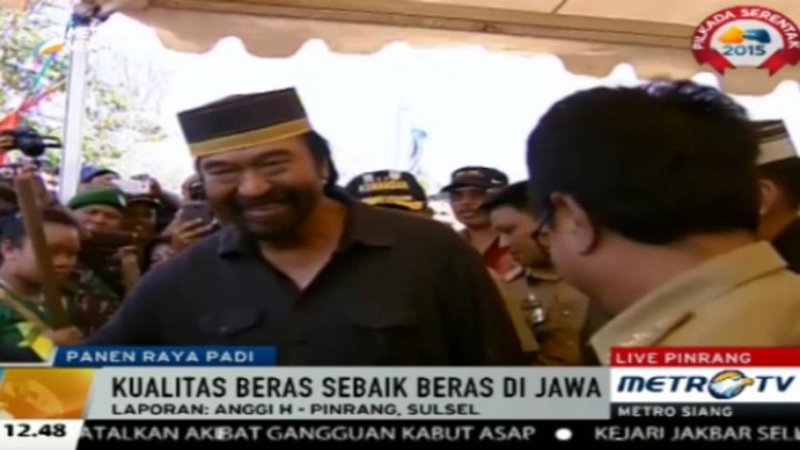 Surya Paloh Hadiri Pesta Panen Raya di Pinrang