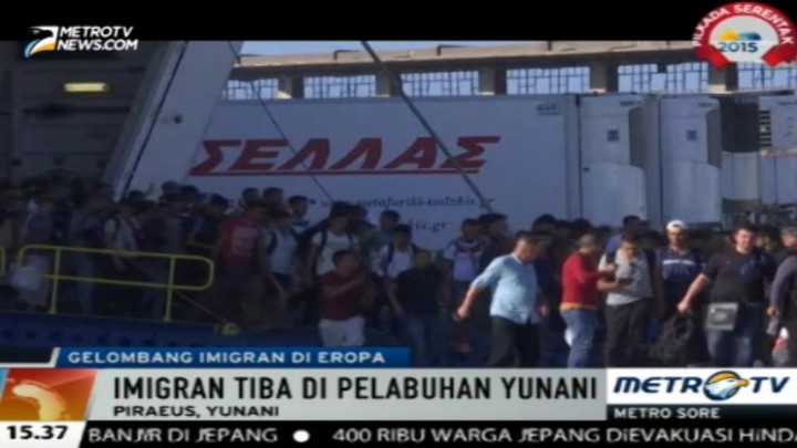 Ratusan Imigran Asal Timur Tengah Tiba di Yunani