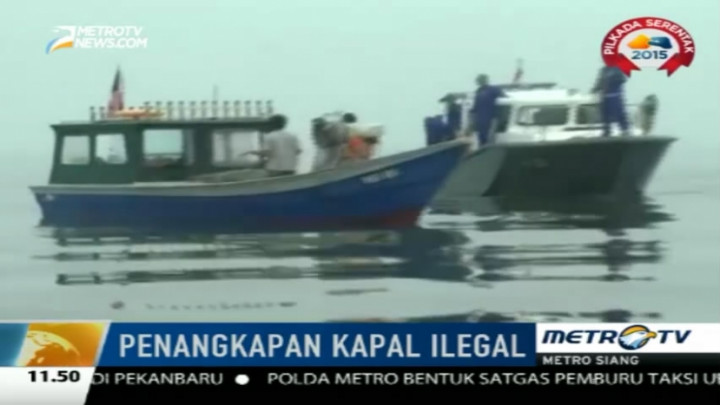 Polair Polres Bengkalis Tangkap Kapal Pencuri Ikan Asal Malaysia