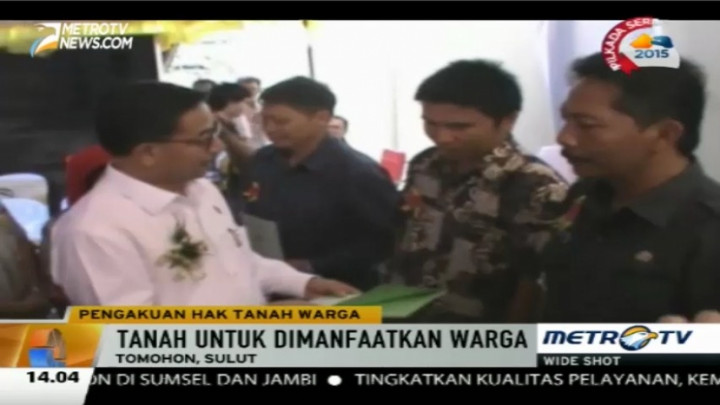  Pemerintah Bagikan 15.507 Sertifikat Hak Tanah di Tomohon