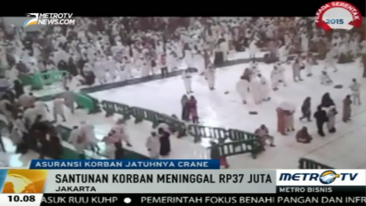 Korban Jatuhnya Crane di Mekah Dapat Jaminan Asuransi Rp37 Juta