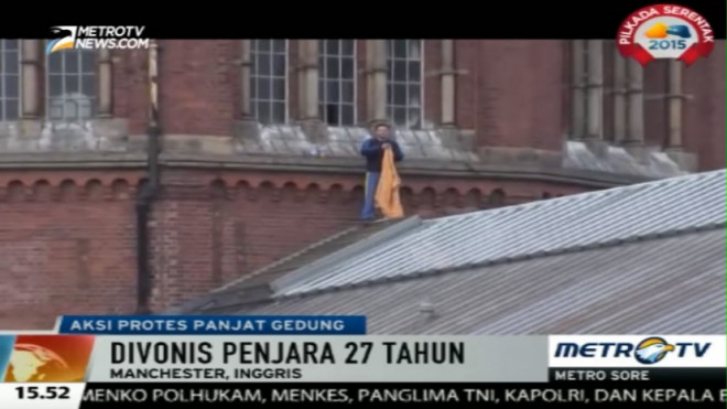 Seorang Pria di Manchester Nekat Panjat Gedung Penjara