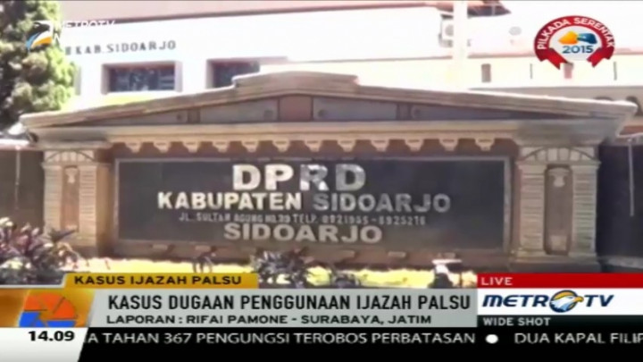  Wakil Ketua DPRD Sidoarjo Jadi Tersangka Kasus Ijazah Palsu