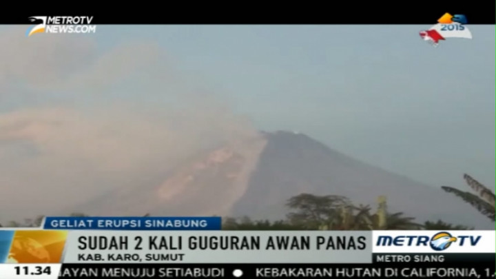 Awan Panas Guguran Sinabung Capai 2.500 Meter