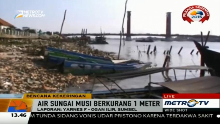 Kekeringan, Debit Air Sungai Musi Berkurang Satu Meter
