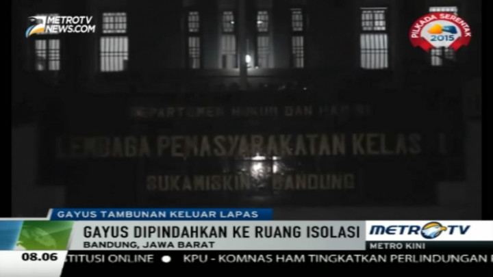 Makan di Restoran, Gayus Tambunan Masuk Sel Isolasi