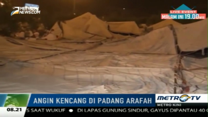 Angin Kencang Robohkan Tenda Jemaah Indonesia di Padang Arafah