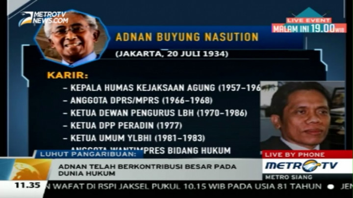 Luhut Pangaribuan: Bang Buyung Berkontribusi Besar Pada Dunia Hukum 