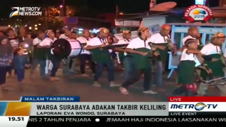 Ribuan Santri Takbir Keliling Peringati Idul Adha 