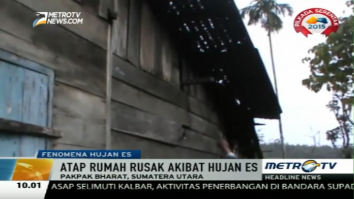 75 Rumah di Pakpak Bharat Rusak Akibat Hujan Es 