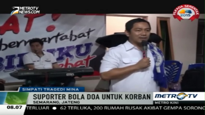 Puluhan Suporter PSIS Semarang Doa Bersama untuk Korban Tragedi Mina 