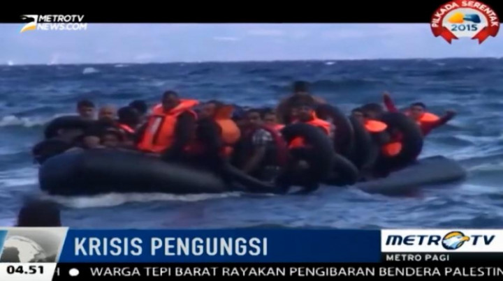 Pengungsi Asal Suriah Tiba di Pulau Lesbos-Yunani
