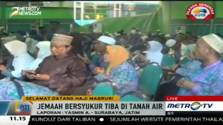 Tiba di Surabaya, Jemaah Haji Gelar Doa Bersama