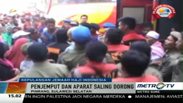 Kericuhan Warnai Penjemputan Jemaah Haji di Pinrang 