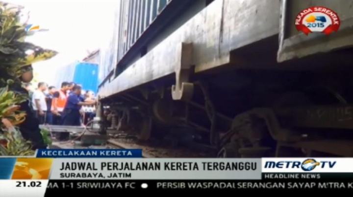 Anjloknya Kereta Barang di Surabaya Ganggu Jadwal Perjalanan Kereta 