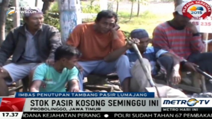Pangkalan Penjual Pasir Kehabisan Stok Akibat Ditutupnya Tambang Pasir Lumajang