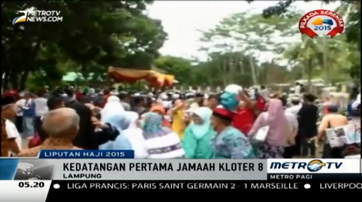 Kedatangan Jemaah Haji Kloter 8 Lampung Disambut Ratusan Keluarga