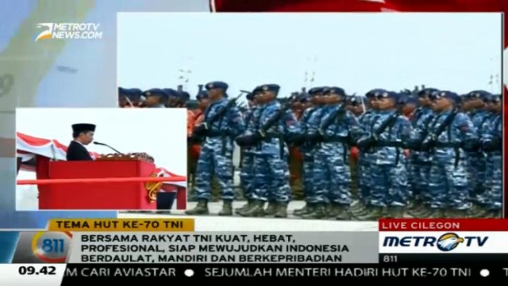HUT ke-70 TNI, Jokowi: Bersama Rakyat TNI Kuat