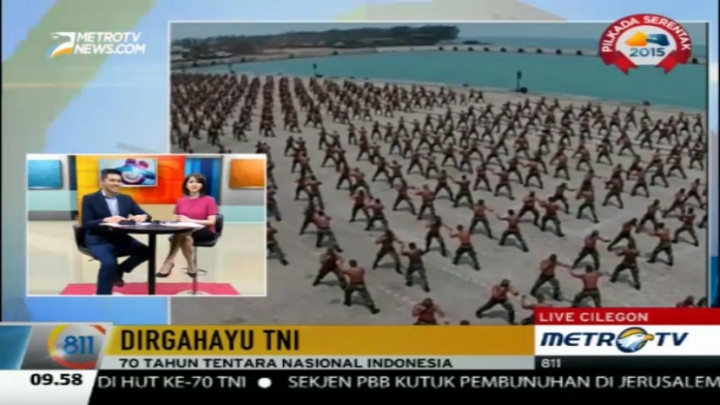 Demonstrasi Bela Diri Prajurit di Perayaan HUT ke-70 TNI