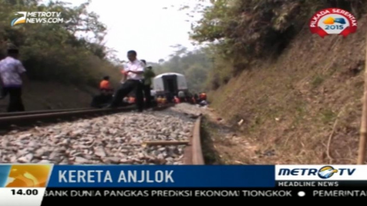 Kereta Api Lodaya Anjlok di Tasikmalaya