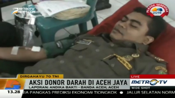 Peringati HUT ke-70, Kodim 0114/Aceh Jaya Gelar Donor Darah