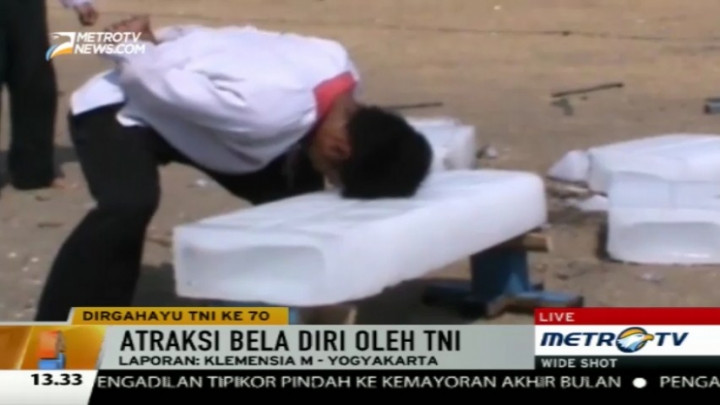 Atraksi Bela Diri Meriahkan Perayaan HUT TNI di Gunung Kidul