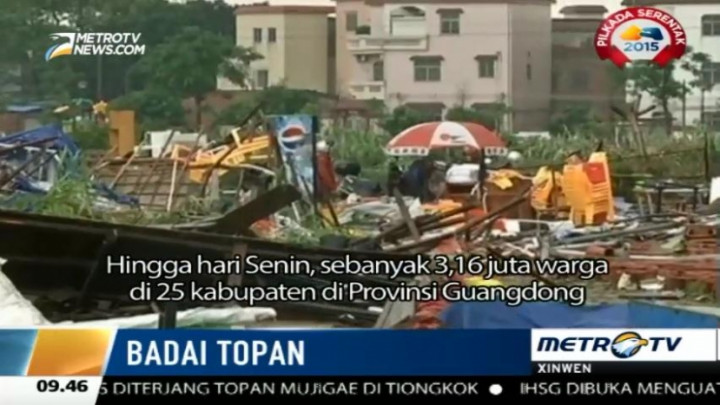 196 Hektare Lahan Pertanian di Guangdong Rusak Akibat Topan Mujigae