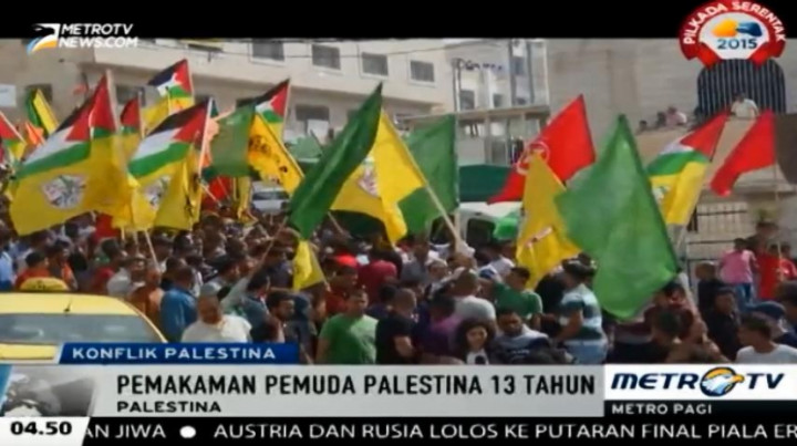 Prosesi Pemakaman Pemuda Palestina yang Tewas Tertembak