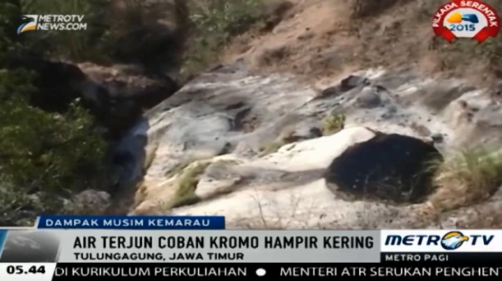 Jumlah Wisatawan Air Terjun Coban Kromo Tulungagung Turun