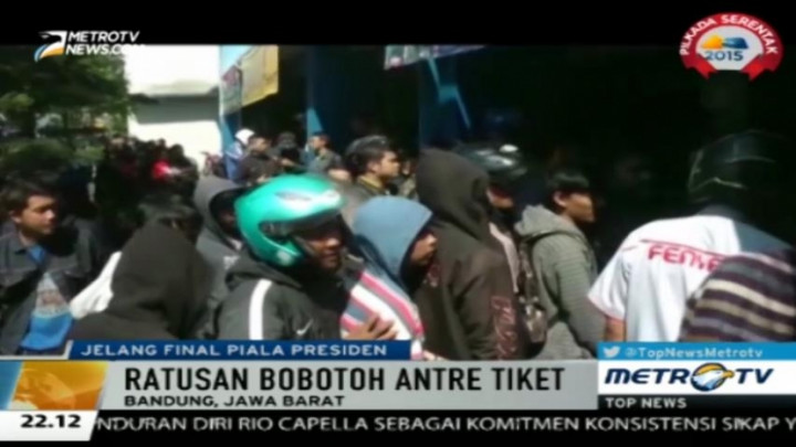 Ratusan Bobotoh Mulai Antre Tiket Final Piala Presiden 2015 