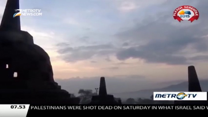 The Sunrise Over Borobudur Temple
