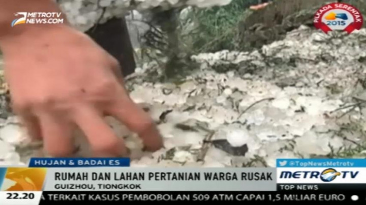 Hujan Es Disertai Angin Kencang Landa Provinsi Guizhou