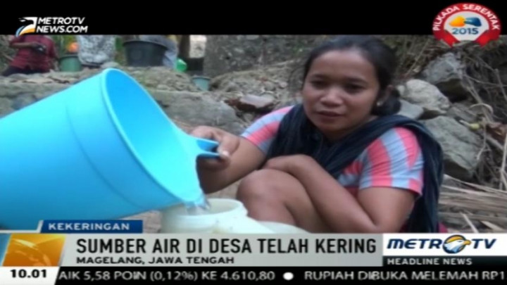 Kekeringan, Warga Magelang Terpaksa Gunakan Air Keruh untuk Minum