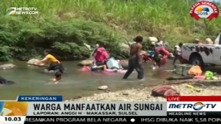 Sumur Mengering, Warga Sulsel Manfaatkan Air Sungai