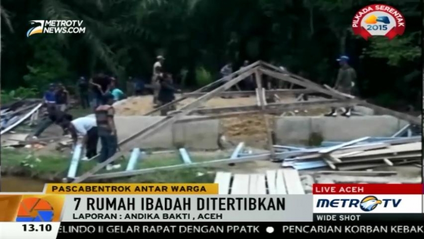 Tujuh Rumah Ibadah di Aceh Singkil Ditertibkan