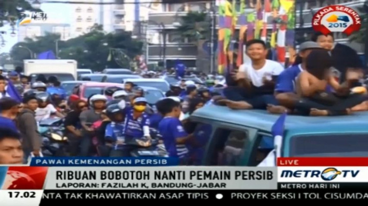 Pawai Kemenangan Persib, Lalu Lintas di Bandung Lumpuh