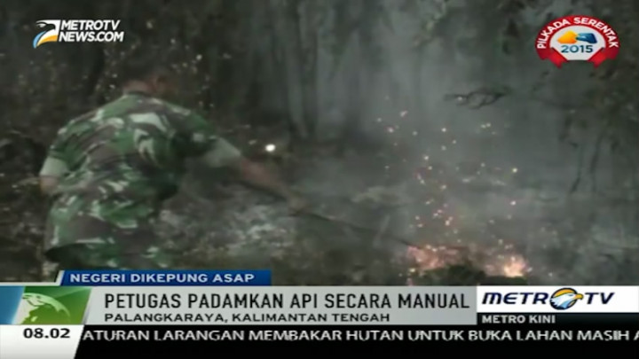 Kebakaran Lahan di Palangka Raya Dekati Sebuah Sekolah 