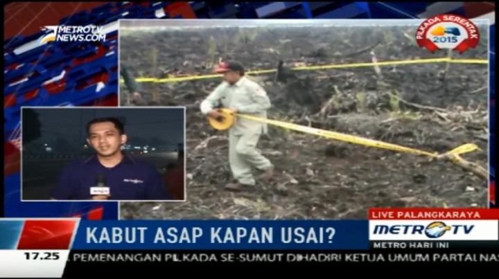 Police Line Terpasang di Lahan Terbakar di Nyaru Menteng