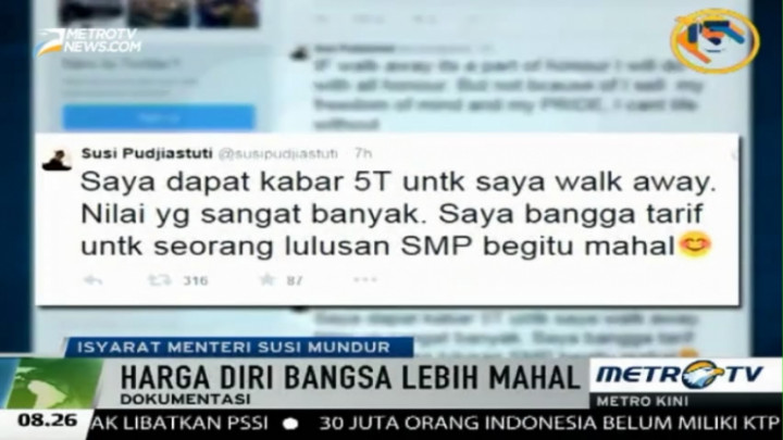 Menteri Susi Ditawari Rp5 Triliun untuk Mundur