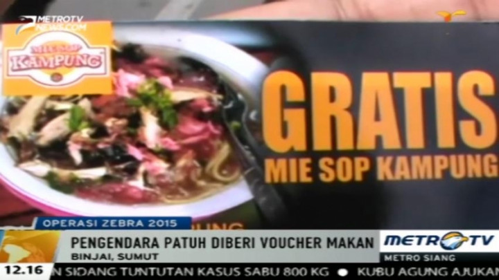 Operasi Zebra, Polisi Beri Voucher Makan Bagi Pemilik Surat Kendaraan Lengkap